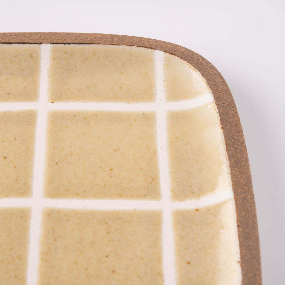 やちむん 一翠窯 長方皿(小) タイル 白(キビ灰) やちむん 一翠窯 やちむん