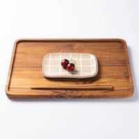 やちむん 一翠窯 長方皿(小) タイル 白(キビ灰) やちむん 一翠窯 やちむん