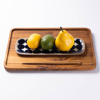 やちむん 一翠窯 長方皿(長) 呉須丸紋 やちむん 一翠窯 やちむん