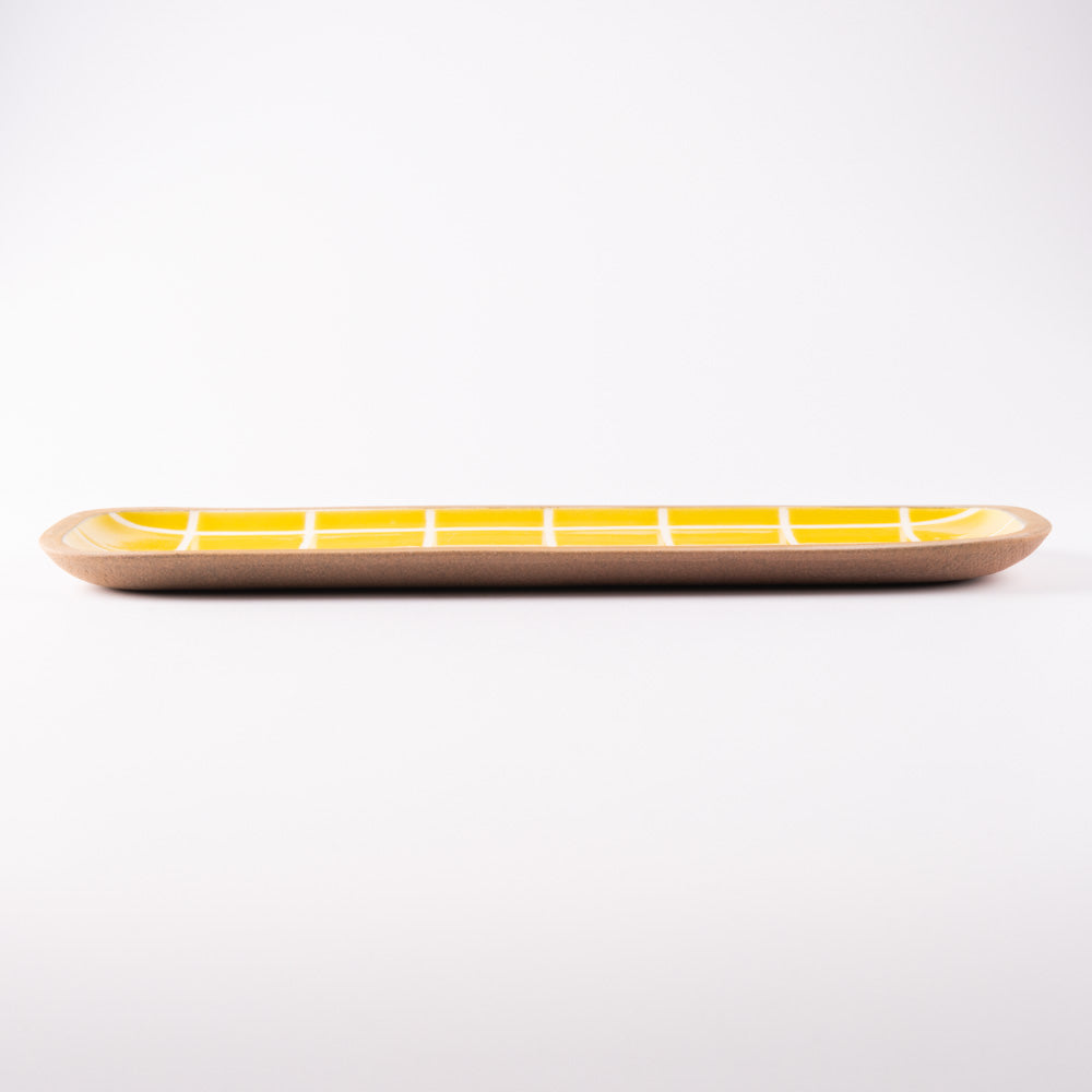 やちむん 一翠窯 長方皿(長) タイル 黄 やちむん 一翠窯 やちむん