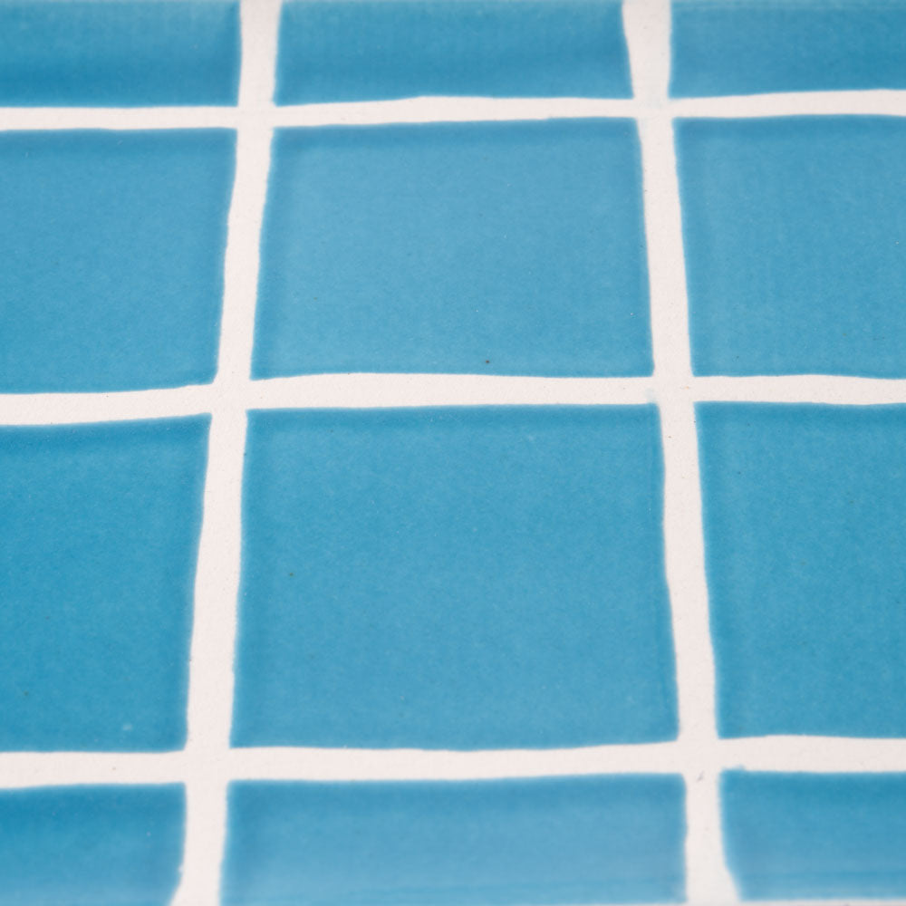 やちむん 一翠窯 長方皿(長) タイル 水色 やちむん 一翠窯 やちむん