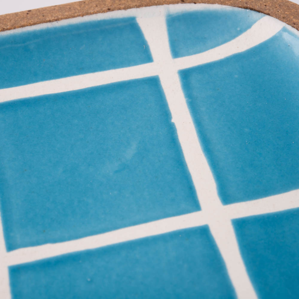 やちむん 一翠窯 長方皿(長) タイル 水色 やちむん 一翠窯 やちむん