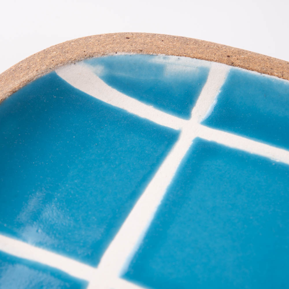 やちむん 一翠窯 長方皿(長) タイル 水色 やちむん 一翠窯 やちむん