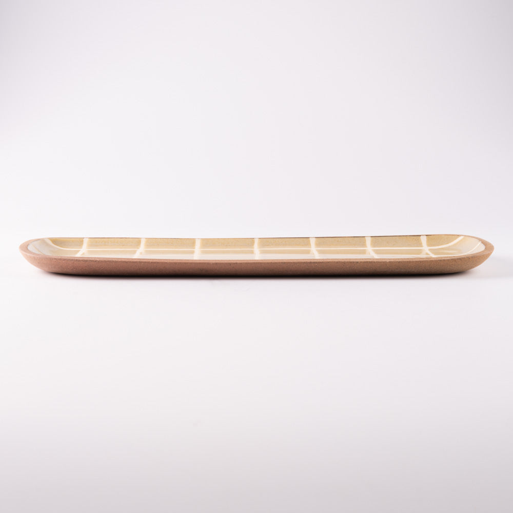 やちむん 一翠窯 長方皿(長) タイル 白(キビ灰) やちむん 一翠窯 やちむん
