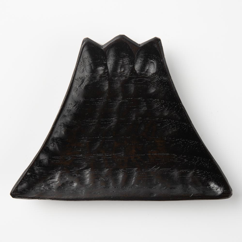 作家 田中陽三 豆皿 富士山(漆塗り) 作家 田中陽三 木工もの