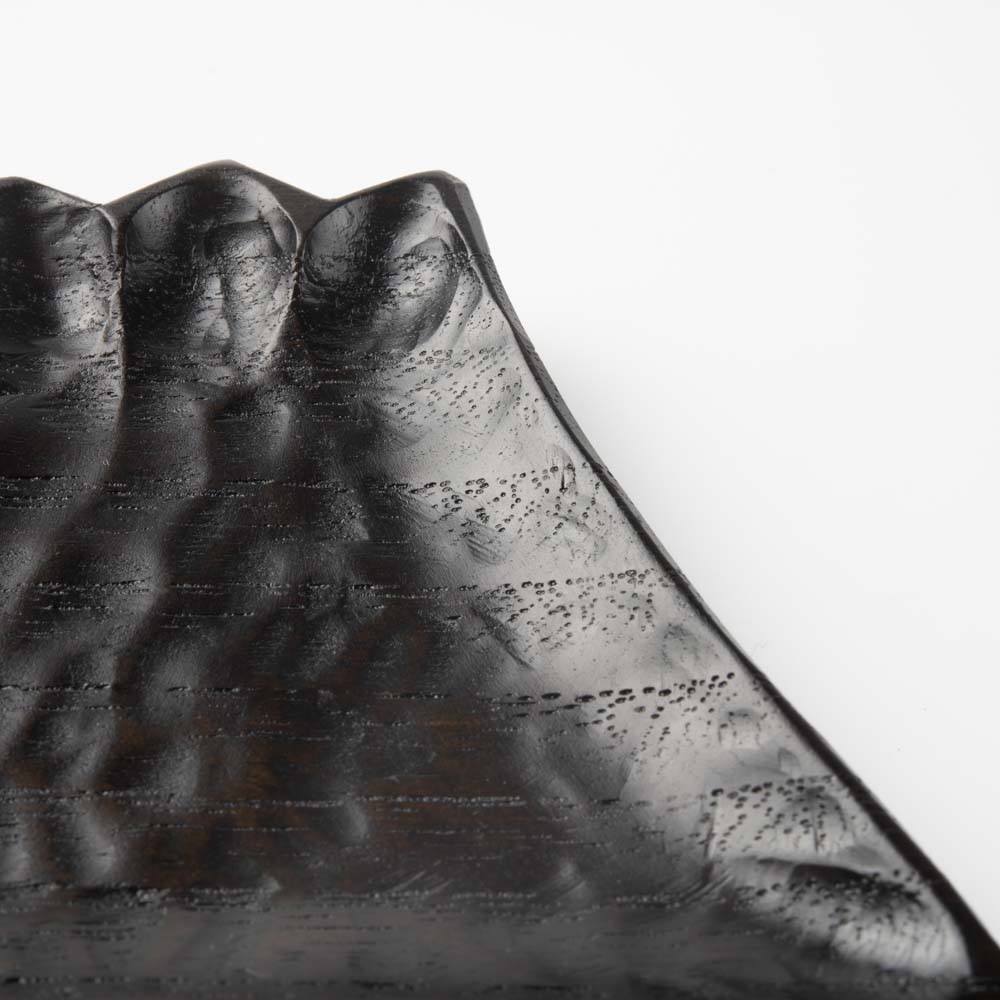 作家 田中陽三 豆皿 富士山(漆塗り) 作家 田中陽三 木工もの