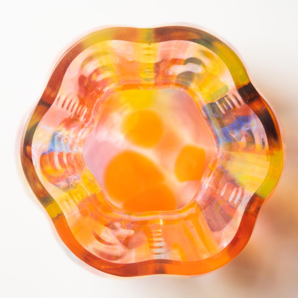 津軽びいどろ 花ひかり サンセットオレンジ 津軽びいどろ ガラスもの