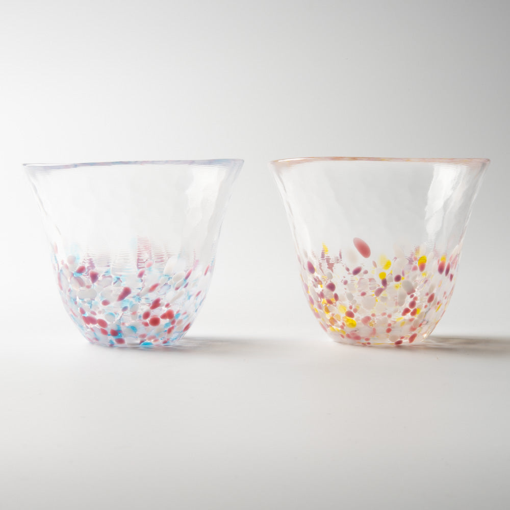 津軽びいどろ sakura 盃ペア(菜の花と青い空) 津軽びいどろ ガラスもの