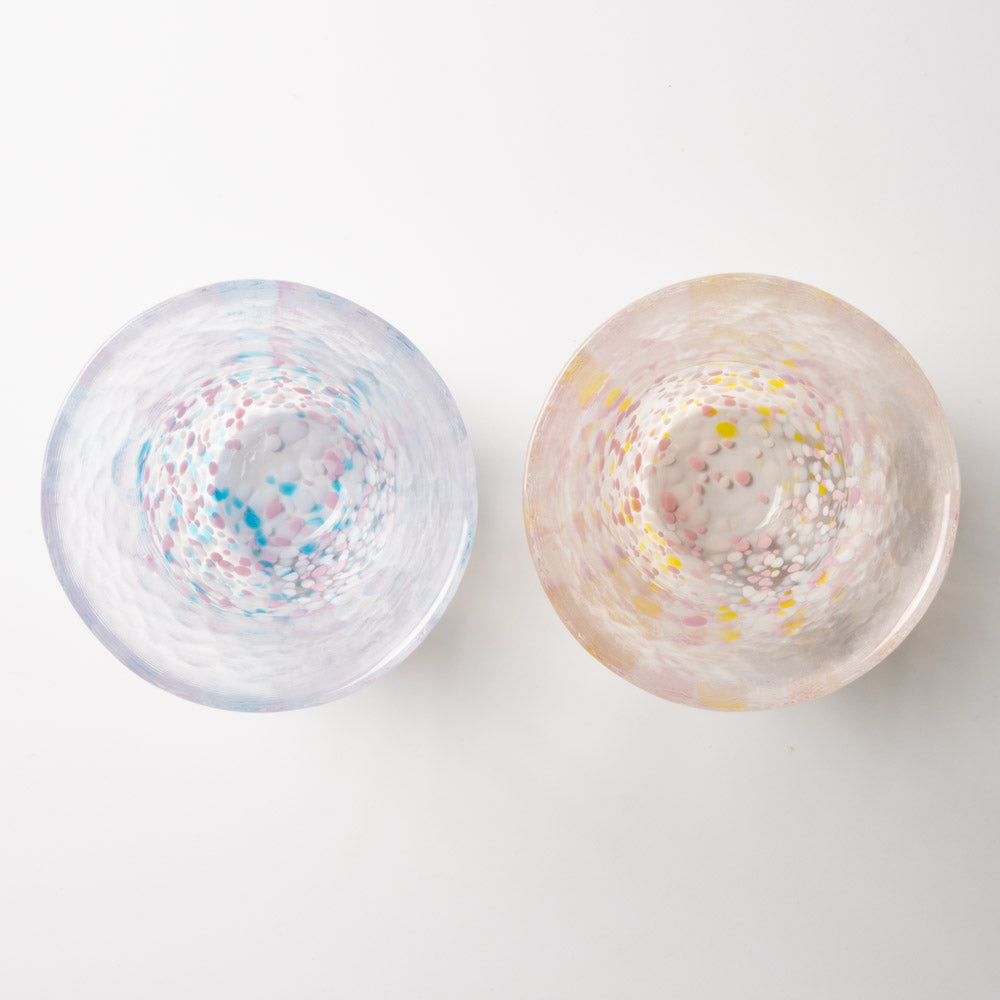 津軽びいどろ sakura 盃ペア(菜の花と青い空) 津軽びいどろ ガラスもの