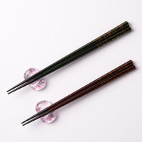 津軽びいどろ sakura 小判箸置/箸セット 津軽びいどろ 木工もの