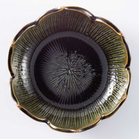 三川内焼 玉峰窯 織部釉ハス型小鉢 三川内焼 玉峰窯 三川内焼