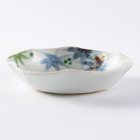 三川内焼 玉峰窯 緑紅葉六方押し小皿 三川内焼 玉峰窯 三川内焼