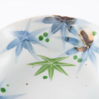 三川内焼 玉峰窯 緑紅葉六方押し小皿 三川内焼 玉峰窯 三川内焼