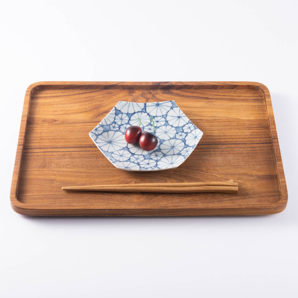 三川内焼 玉峰窯 菊絵六角取皿 ¥5,500 大人の焼き物