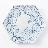 三川内焼 玉峰窯 木の葉六角取皿 三川内焼 玉峰窯 三川内焼