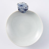 三川内焼 玉峰窯 手付き豆皿 麻の葉 三川内焼 玉峰窯 三川内焼