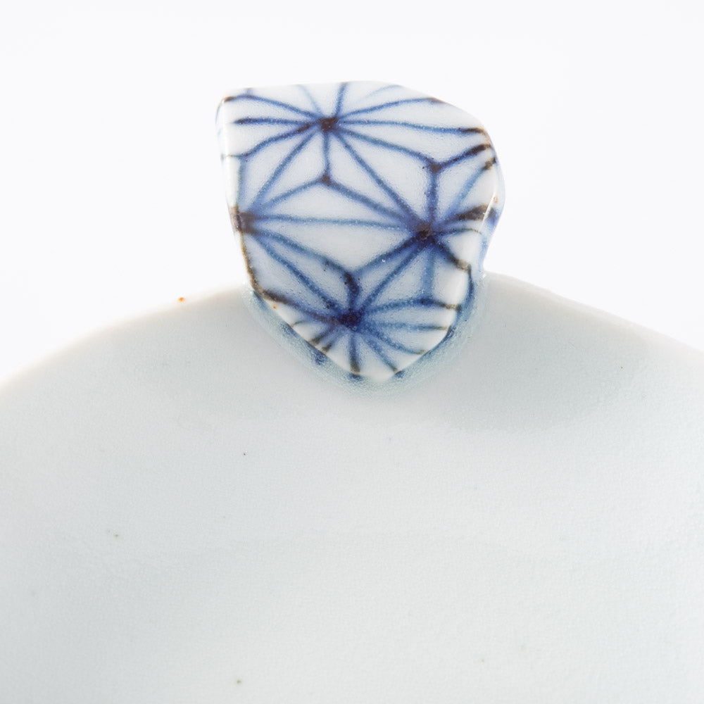 三川内焼 玉峰窯 手付き豆皿 麻の葉 三川内焼 玉峰窯 三川内焼