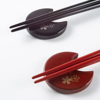 一双 若狭塗箸 宵待月&箸置華桜2P(桐箱入り) 一双 木工もの