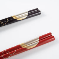 一双 若狭塗箸 宵待月&箸置華桜2P(桐箱入り) 一双 木工もの