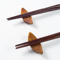 一双 若狭塗箸 花梨&箸置ゆずりは2P(桐箱入り) 一双 木工もの