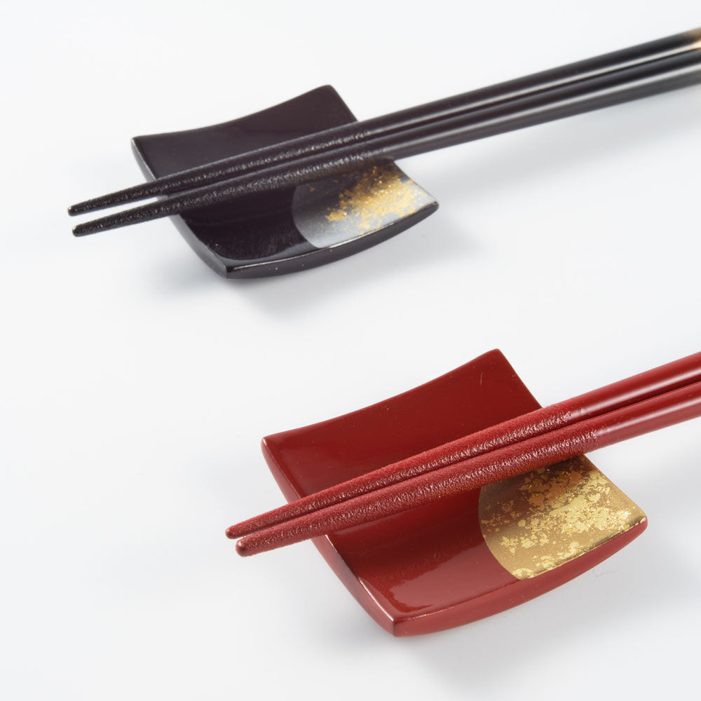 一双 若狭塗箸 瑞雲&箸置箔散らし2P(桐箱入り) 一双 木工もの