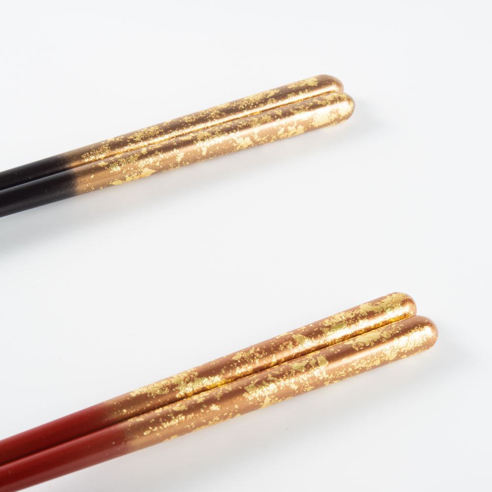 一双 若狭塗箸 瑞雲&箸置箔散らし2P(桐箱入り) 一双 木工もの