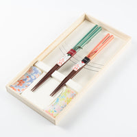 一双 若狭塗箸 箸置付夫婦箸 ほのか(桐箱入り) 一双 木工もの