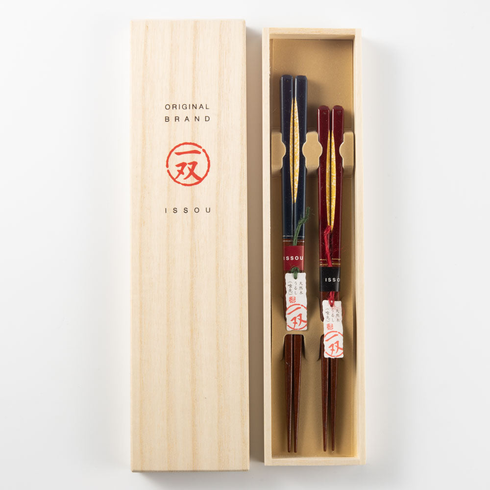 一双 若狭塗箸 夫婦箸 夢の滴(桐箱入り) 一双 木工もの