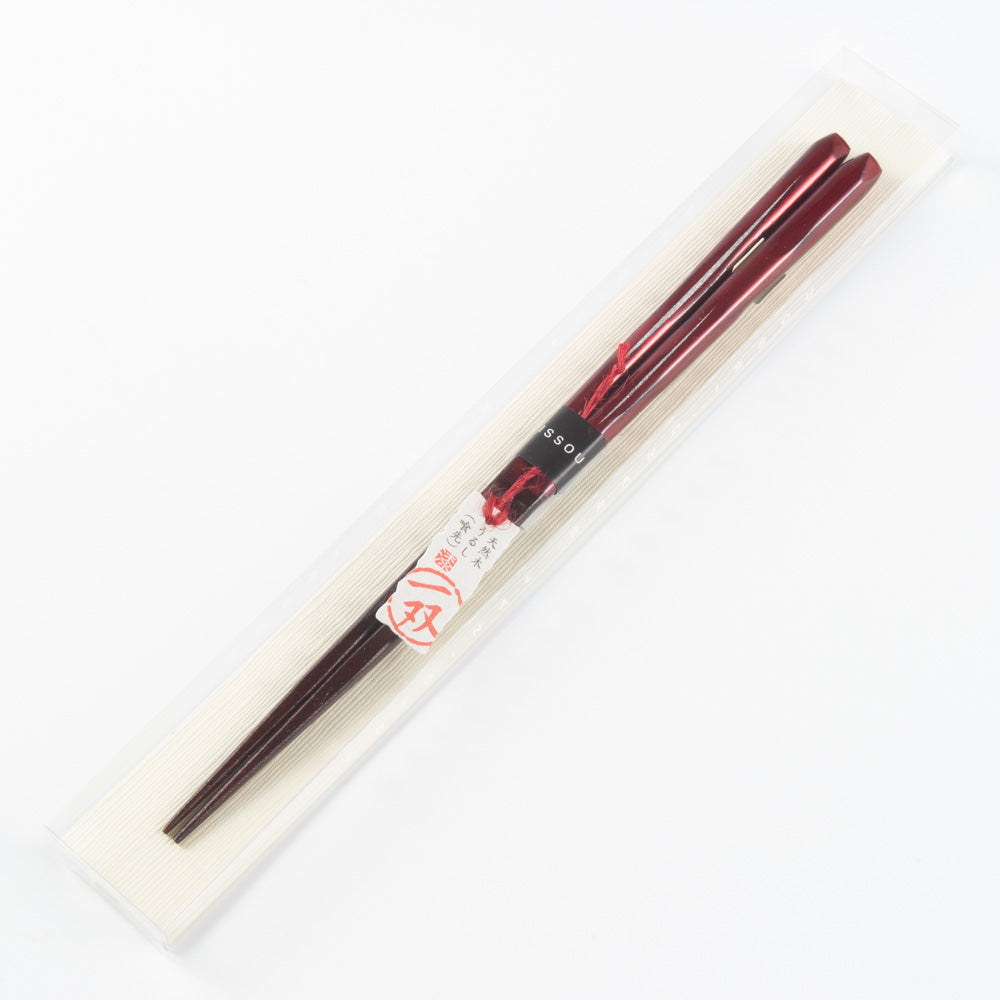 一双 若狭塗箸 田園 21cm(赤) 一双 木工もの