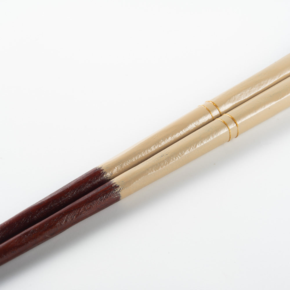一双 若狭塗箸 冬支度 21cm(ベージュ) 一双 木工もの