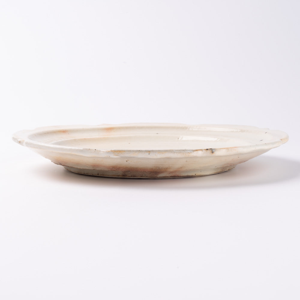 古谷製陶所 鉄散 彫刻皿7寸 信楽焼 古谷製陶所 信楽焼