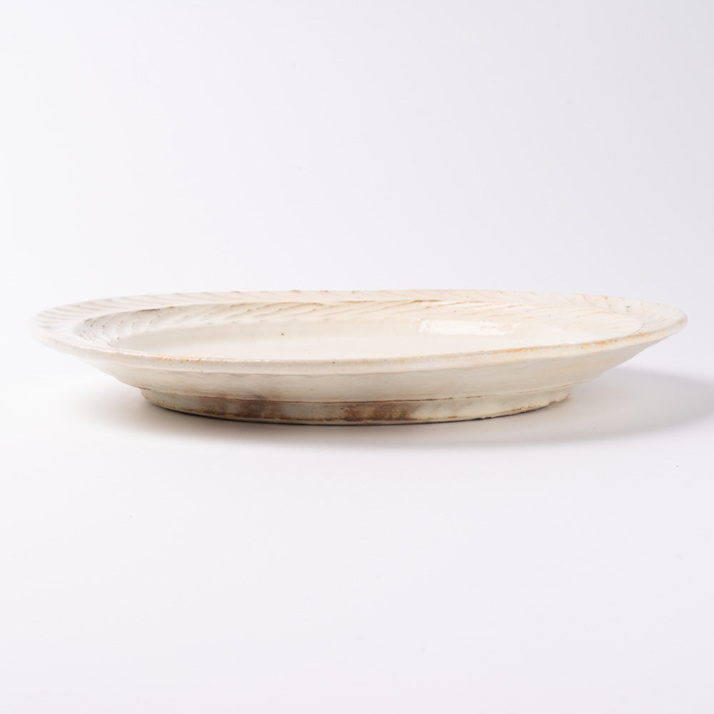 古谷製陶所 鉄散 リーフリム皿8寸 信楽焼 古谷製陶所 信楽焼