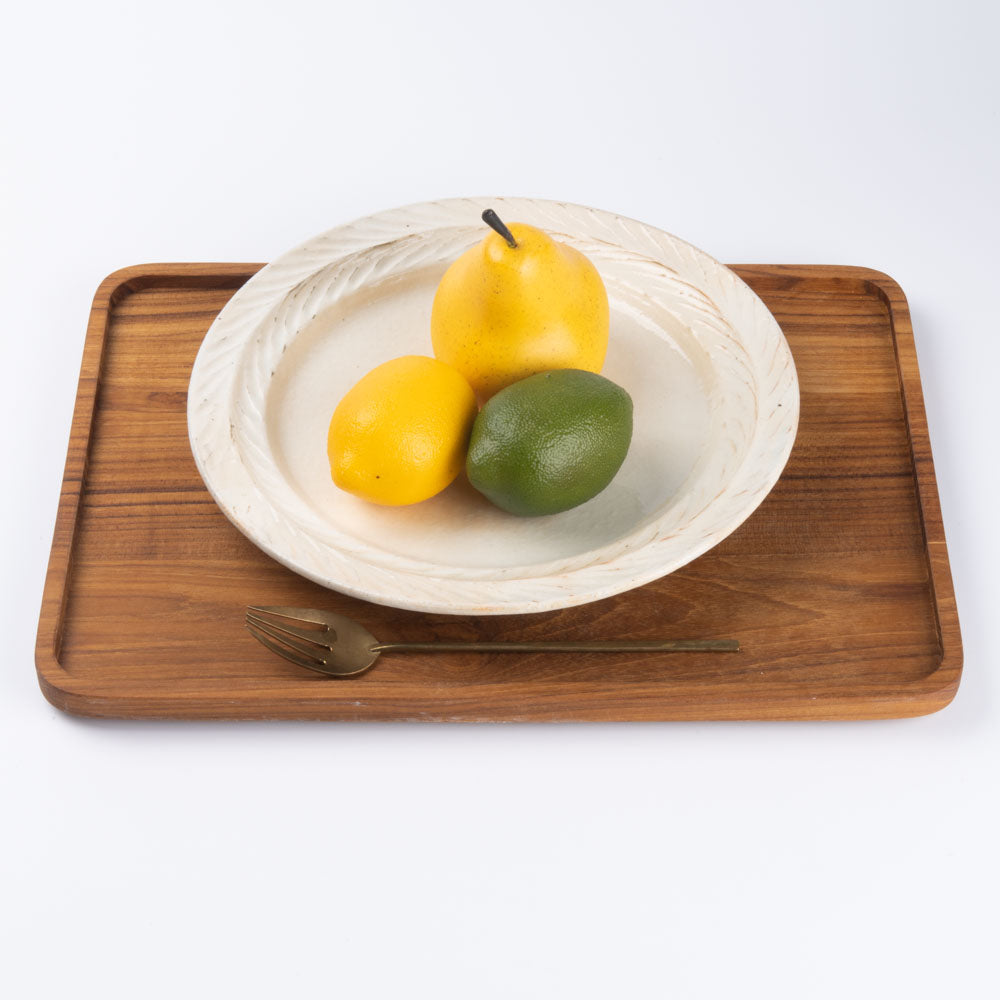 古谷製陶所 鉄散 リーフリム皿8寸 信楽焼 古谷製陶所 信楽焼