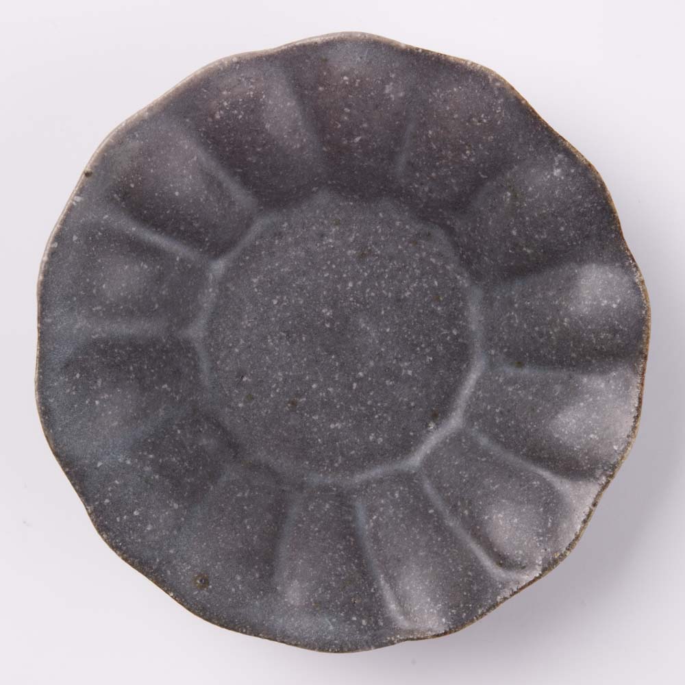 古谷製陶所 グレー釉 輪花深皿 豆 信楽焼 古谷製陶所 信楽焼