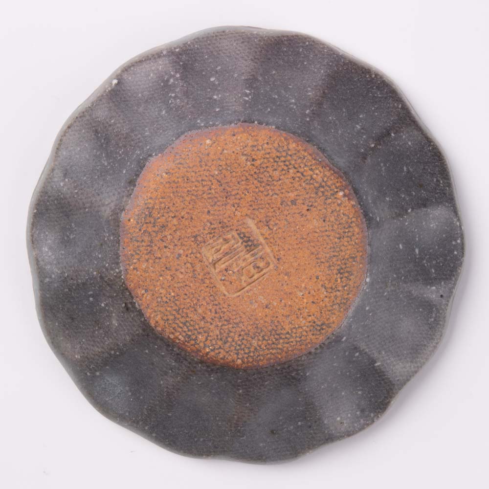 古谷製陶所 グレー釉 輪花深皿 豆 信楽焼 古谷製陶所 信楽焼