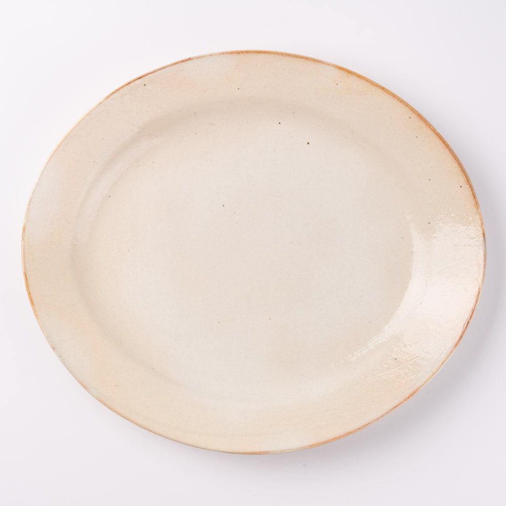 古谷製陶所 鉄散 ダ円リム皿 大 信楽焼 古谷製陶所 信楽焼