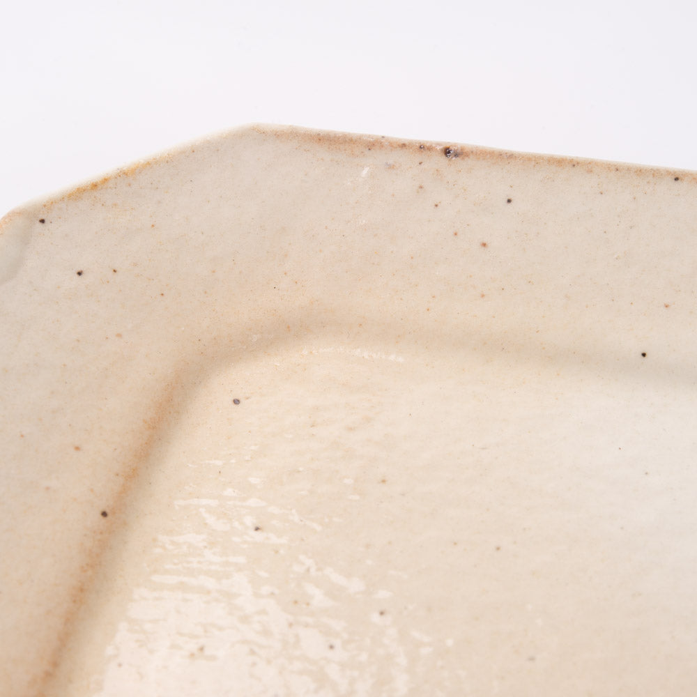 古谷製陶所 鉄散 八角長皿 信楽焼 古谷製陶所 信楽焼