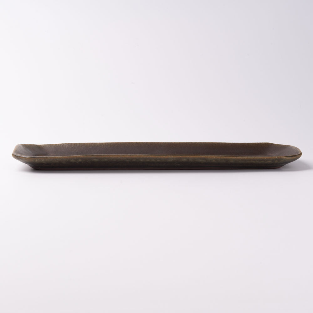 古谷製陶所 サビ釉 八角長皿 信楽焼 古谷製陶所 信楽焼