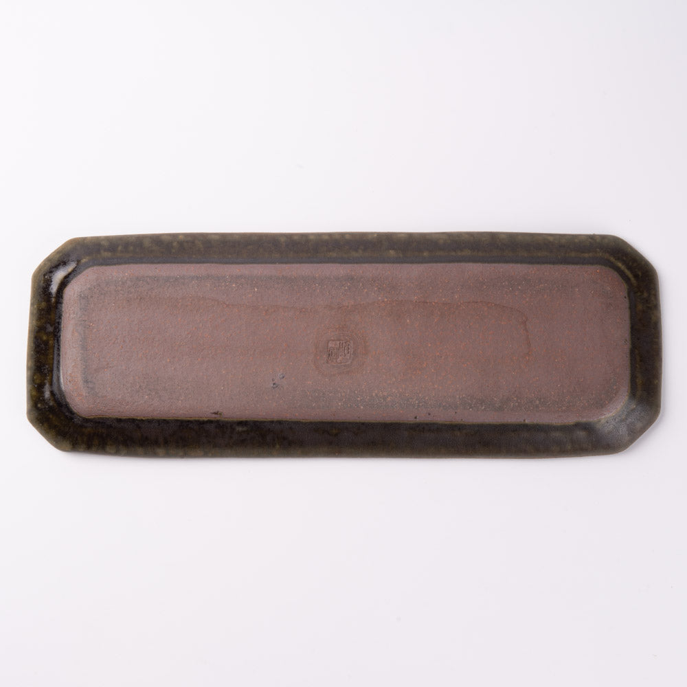 古谷製陶所 サビ釉 八角長皿 信楽焼 古谷製陶所 信楽焼