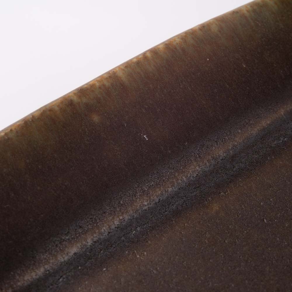 古谷製陶所 サビ釉 八角長皿 信楽焼 古谷製陶所 信楽焼