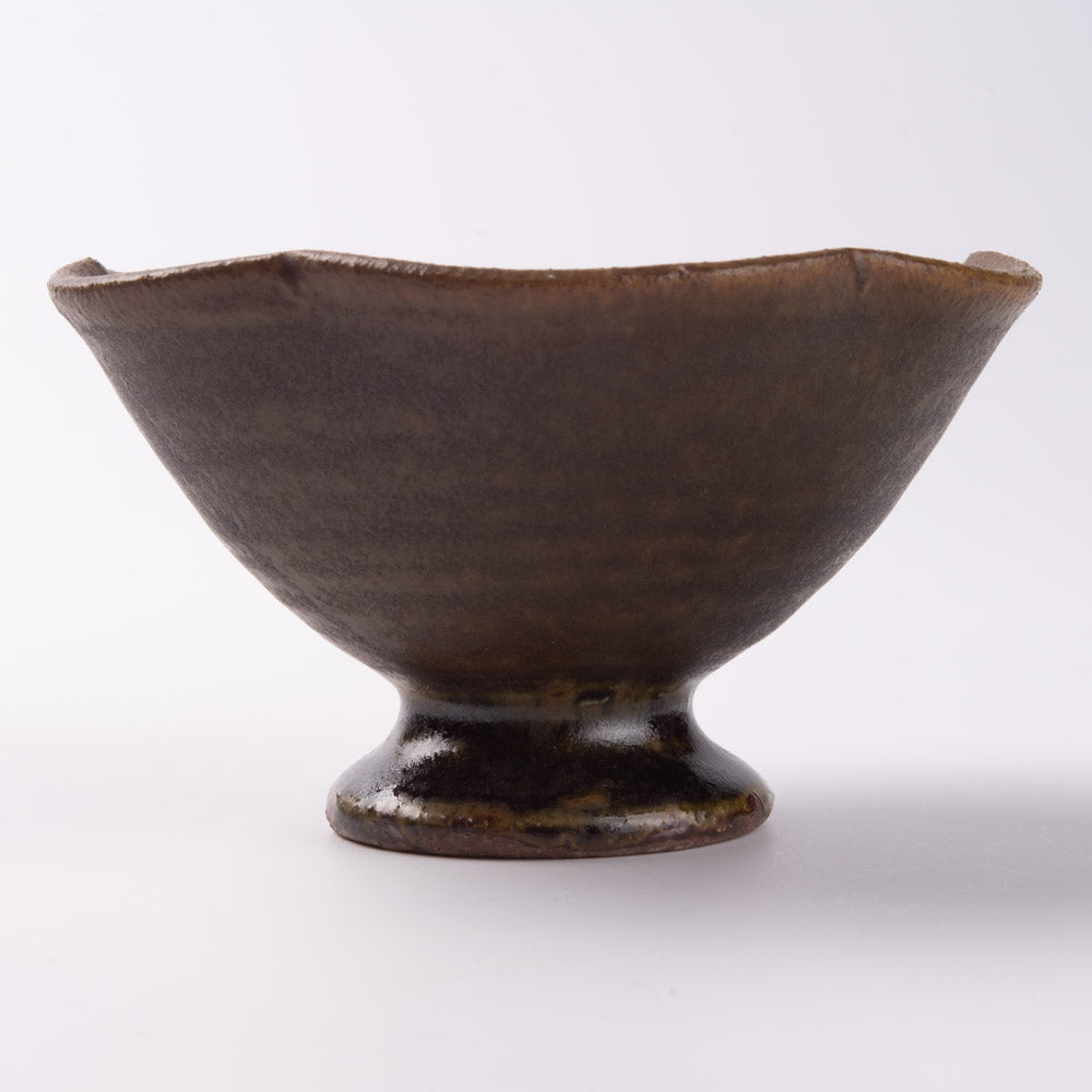 古谷製陶所 サビ釉 輪花高台鉢 信楽焼 古谷製陶所 信楽焼