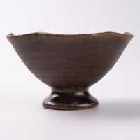 古谷製陶所 サビ釉 輪花高台鉢 信楽焼 古谷製陶所 信楽焼