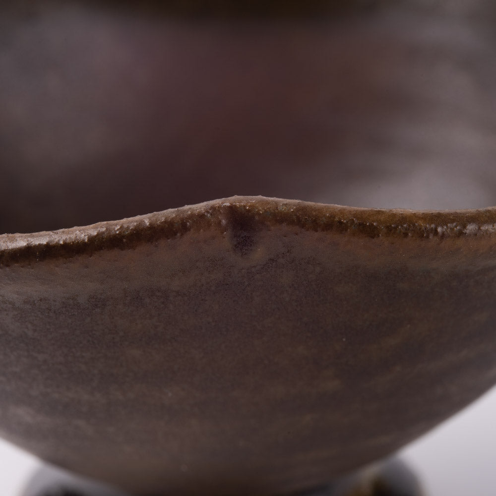 古谷製陶所 サビ釉 輪花高台鉢 信楽焼 古谷製陶所 信楽焼