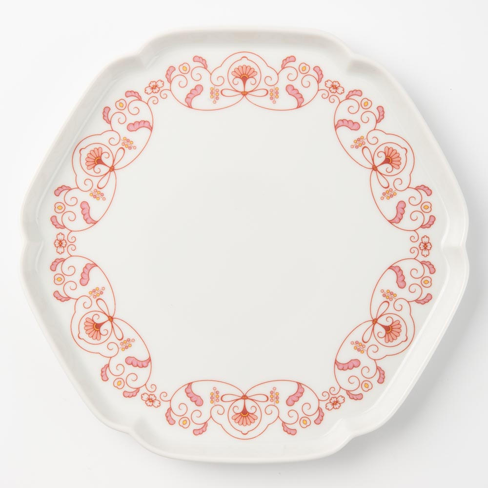有田焼 賞美堂本店 ゆいからくさ 花形プレート(小) 紅赤 ¥5,720