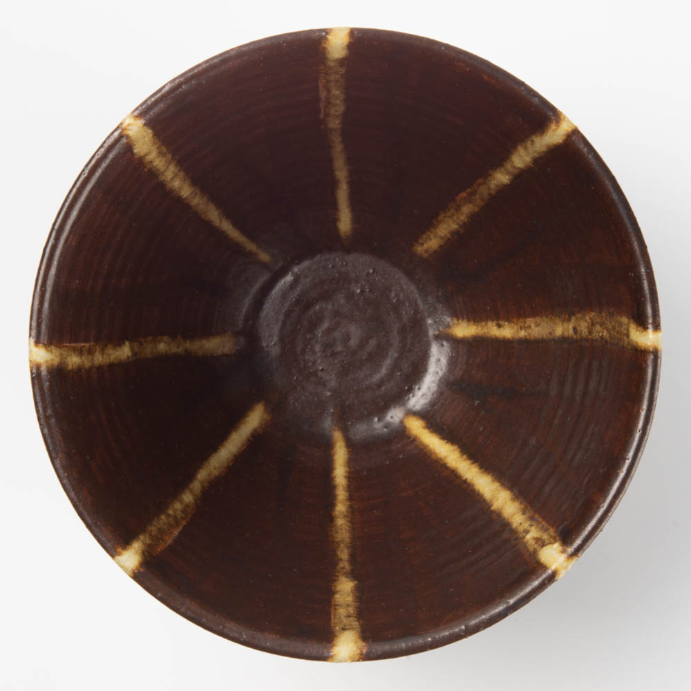 Deep Gorge WAN(飯碗・フリーカップ) acorn & tan(焦茶 x 黄) Deep Gorge 陶磁器作家もの