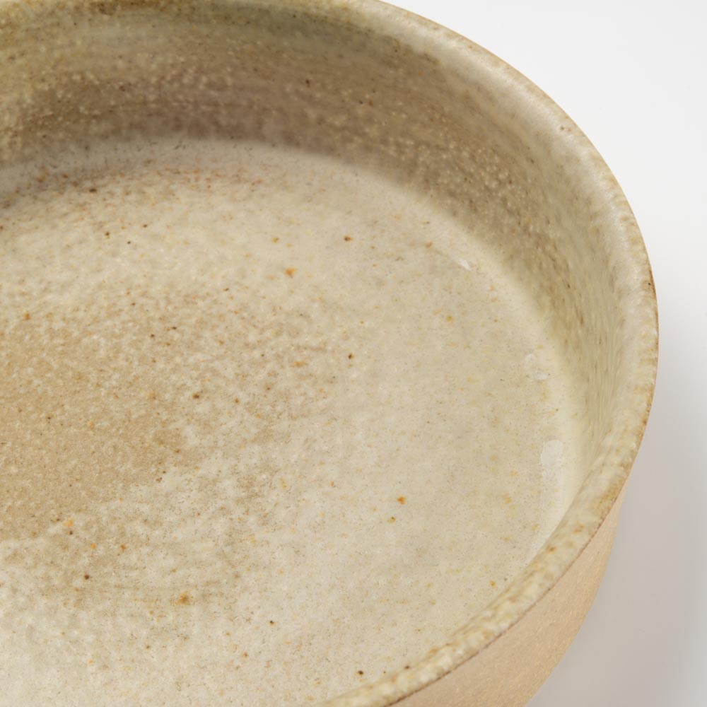 作家 エヴァンズ高田寛子 FLAT BOWL SAND(ベージュ) 作家 エヴァンズ高田寛子 陶磁器作家もの