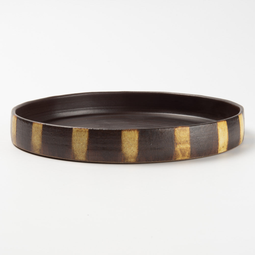 作家 エヴァンズ高田寛子 FLAT M acorn & tan(焦茶 x 黄) 作家 エヴァンズ高田寛子 陶磁器作家もの