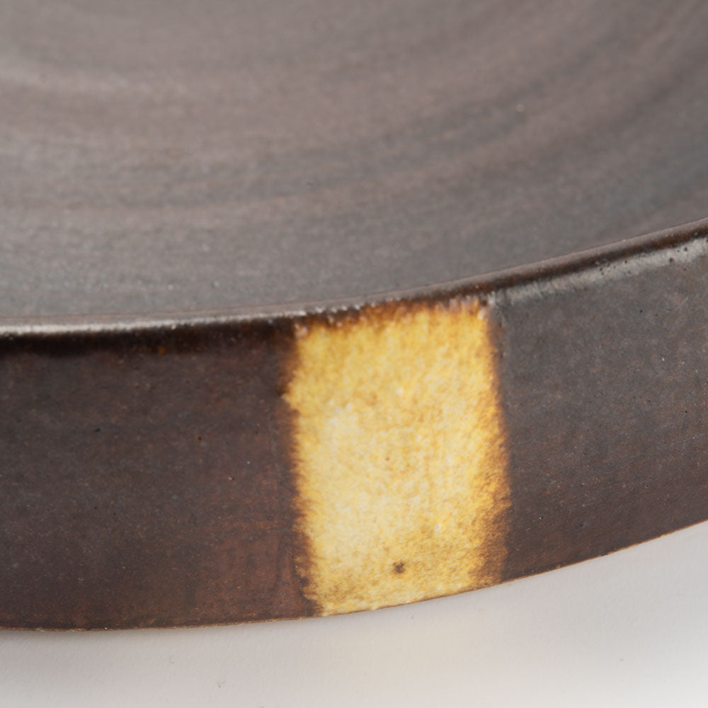 作家 エヴァンズ高田寛子 FLAT M acorn & tan(焦茶 x 黄) 作家 エヴァンズ高田寛子 陶磁器作家もの