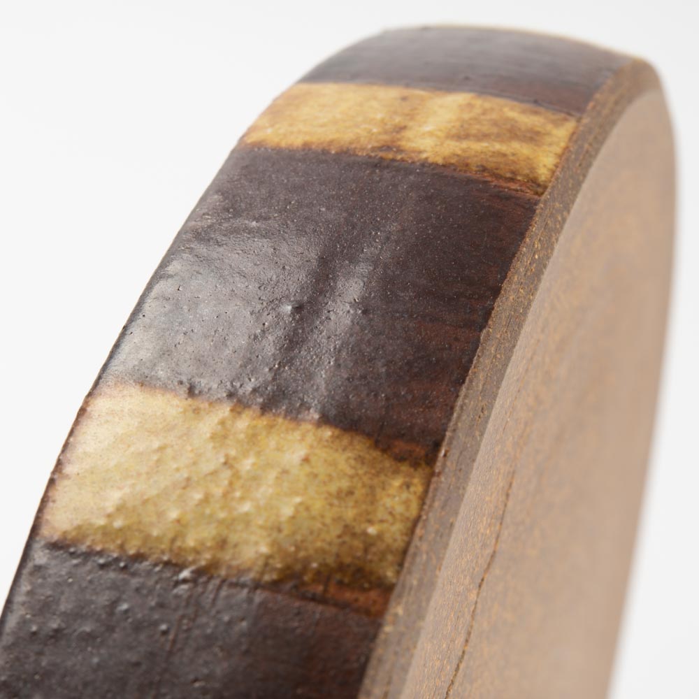 作家 エヴァンズ高田寛子 FLAT M acorn & tan(焦茶 x 黄) 作家 エヴァンズ高田寛子 陶磁器作家もの