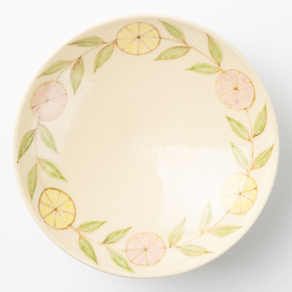 アトリエたき 花輪 鉢(ピンク×黄) アトリエたき 陶磁器作家もの